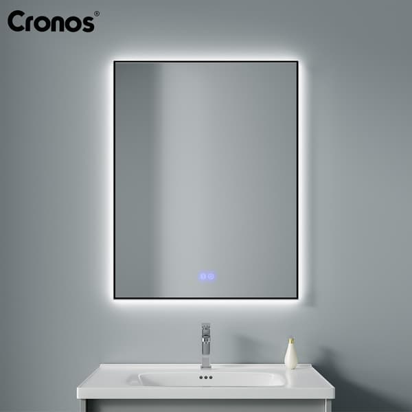 Cronos värmespegel rektangulär 60x80cm svart