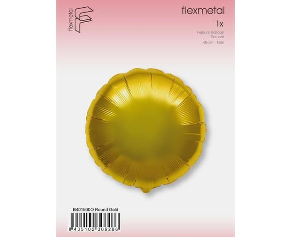 Rund guldfolieballon 45 cm