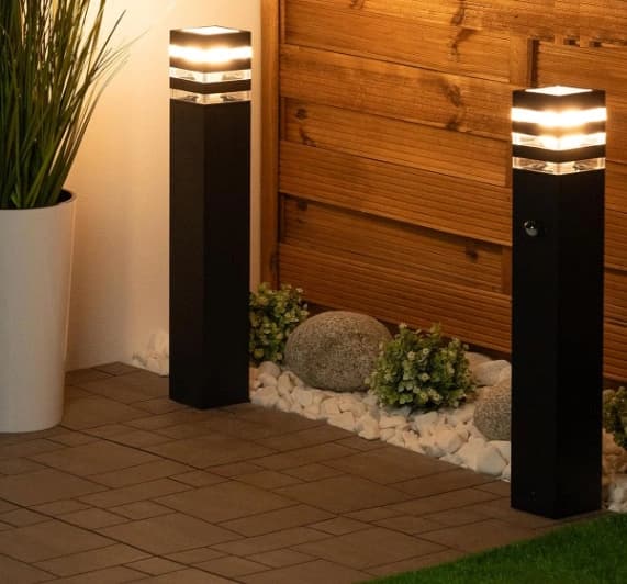 LED-standerlampe aluminium GU10 IP44 60 cm sort