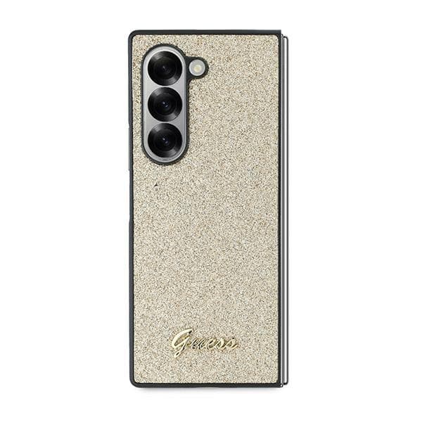 Guess 4G Glitter Script-skal till Galaxy Z Fold6, Guld