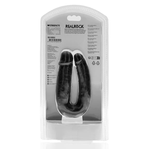 U-formad dubbeldildo 12,7 cm - Svart
