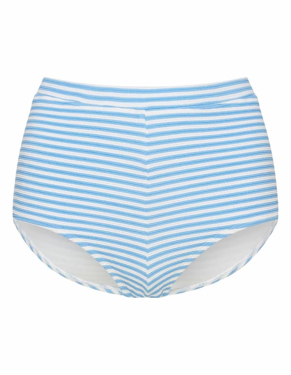 Bloovii Santorini randig bikinitrosa med hög midja, ljusblå M