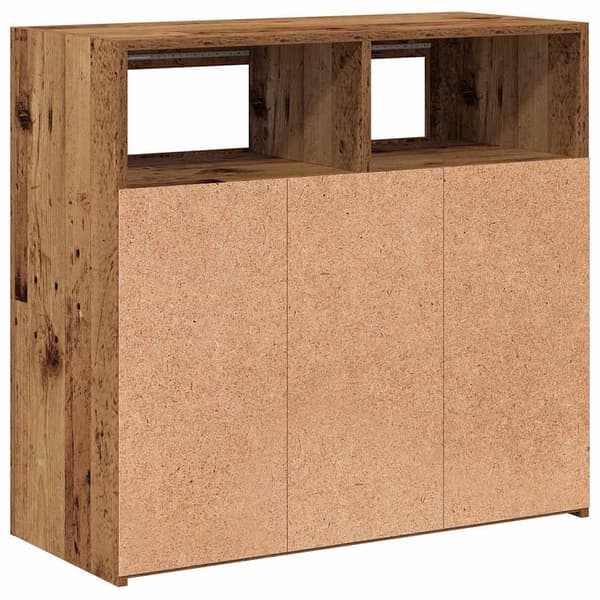 vidaXL LED-skåp antikträ 80x35x75 cm