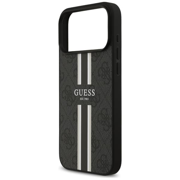 Guess 4G Printed Stripes MagSafe-etui til iPhone 17 Pro Max, sort