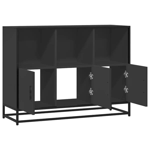vidaXL kommode, sort, 100x35x76 cm, træbaseret materiale