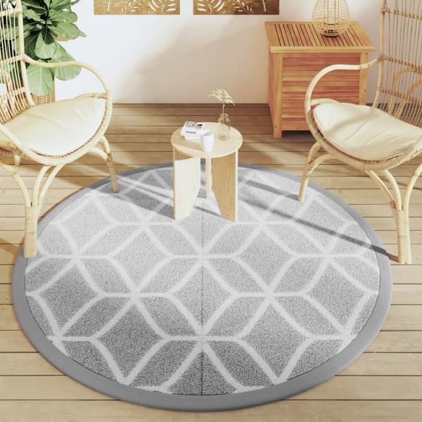 vidaXL Ulkomatto, Harmaa, Ø160 cm, PP