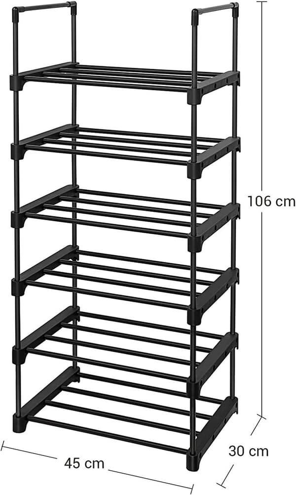 Sort modulært skoskab 106 cm