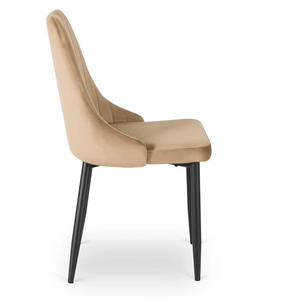 BARI Beige Velour Moderne Polstret Spisebordsstol