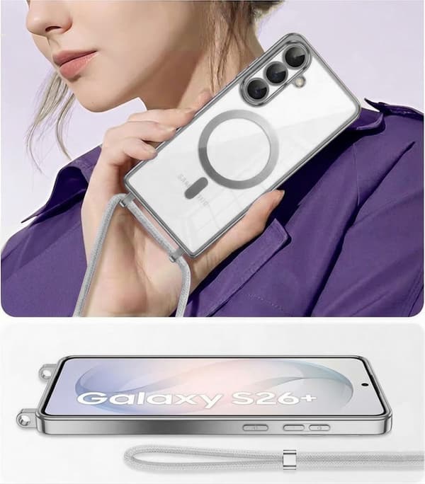 Etui til Samsung Galaxy S26 Plus, Electro MagSafe, Sølv + Snor
