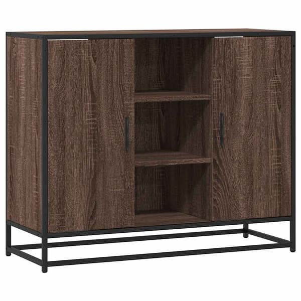 vidaXL skab brunt egetræ 92x35x76 cm træbaseret materiale