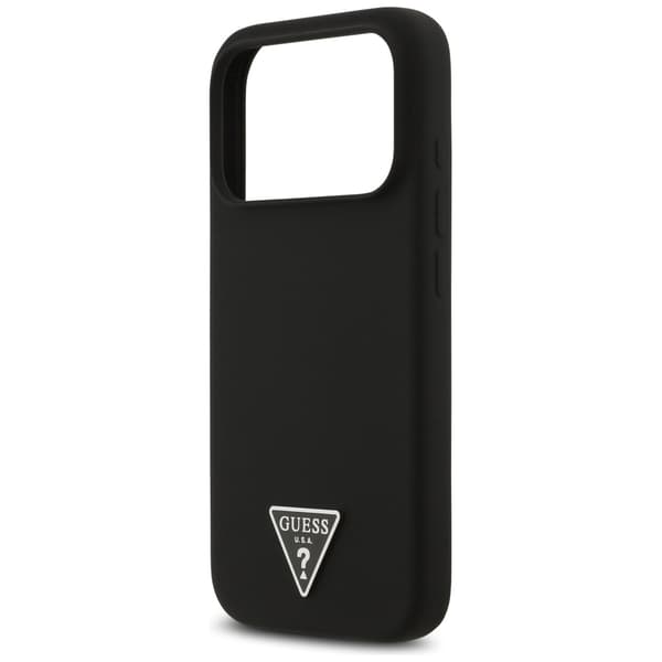 Guess Silikone Trekantet Logo MagSafe-etui til iPhone 17 Pro Max, Sort