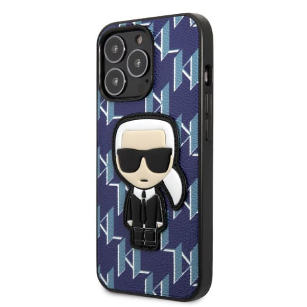Karl Lagerfeld Monogram Ikonik Patch-etui til iPhone 13 Pro Max, blå