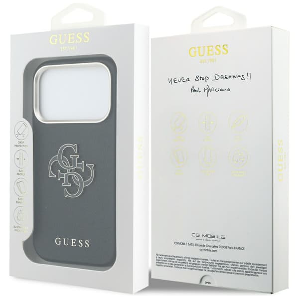 Guess FW Resin Logo Cover til iPhone 17 Pro Max Sort