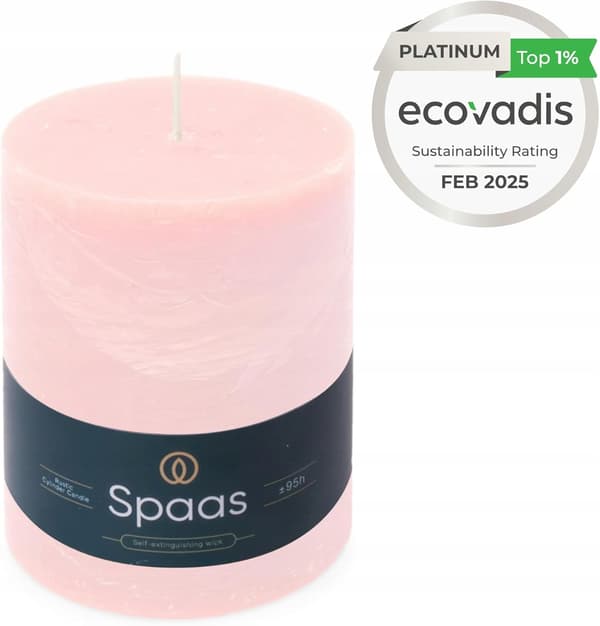 Spaas Rustikt Bloklys 100/130 mm 95 timer, Lyserød
