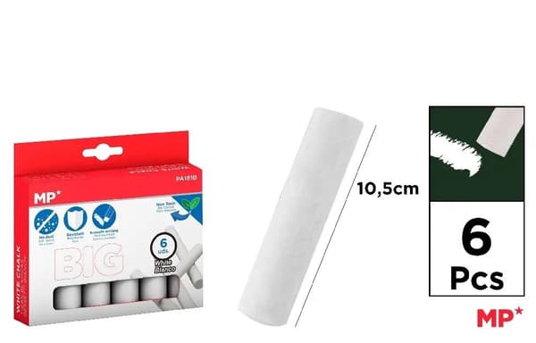 Vit krita 10,5 cm 6 st