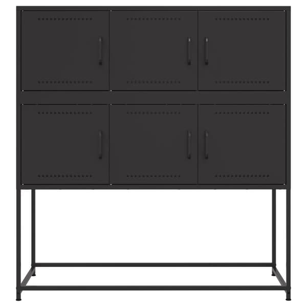 vidaXL skab, sort, 100,5x39x107 cm, stål