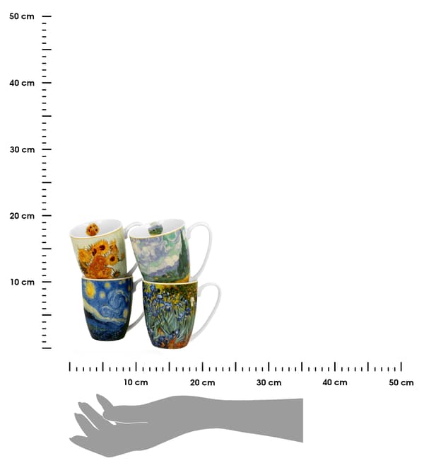 Sæt med 4 Van Gogh krus 350 ml