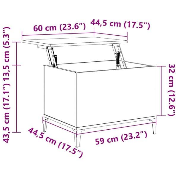 vidaXL Soffbord brun ek 60x44,5x45 cm