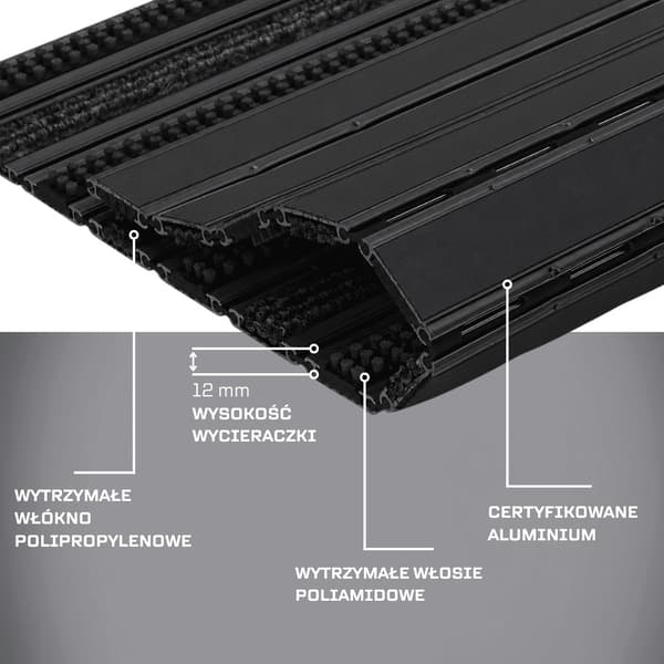 POLENTEX SVART DÖRRMAKER Combi Junior 12 BORSTGREPP 100x50 RAM
