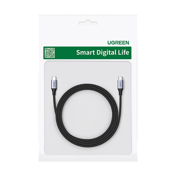 USB-C strömförsörjning 240W 5A 2m flätad kabel grå