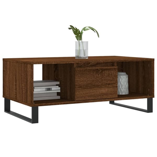 vidaXL sofabord brunt egetræ 90x50x36,5 cm