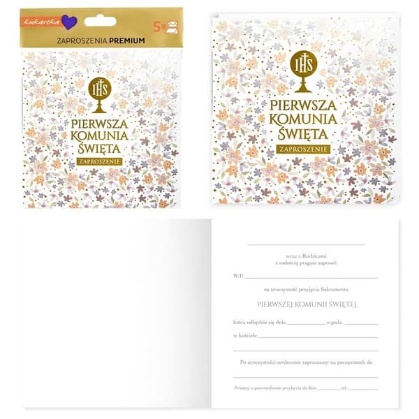 Invitation til første kommunion (5 stk.)