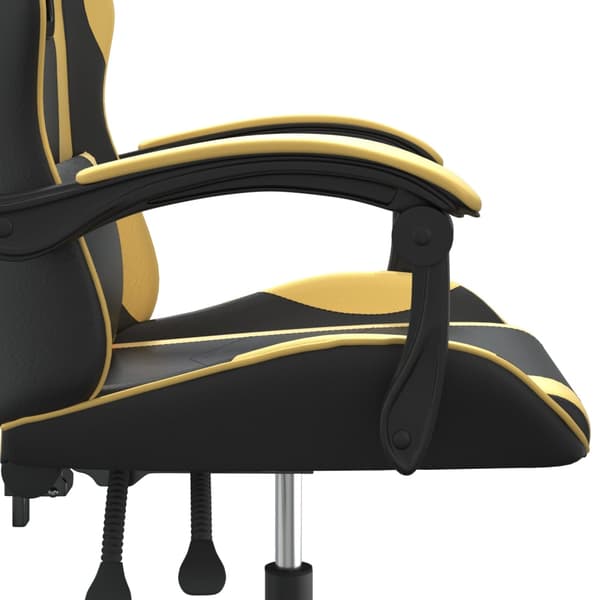 vidaXL gamingstol, sort og guld, kunstlæder