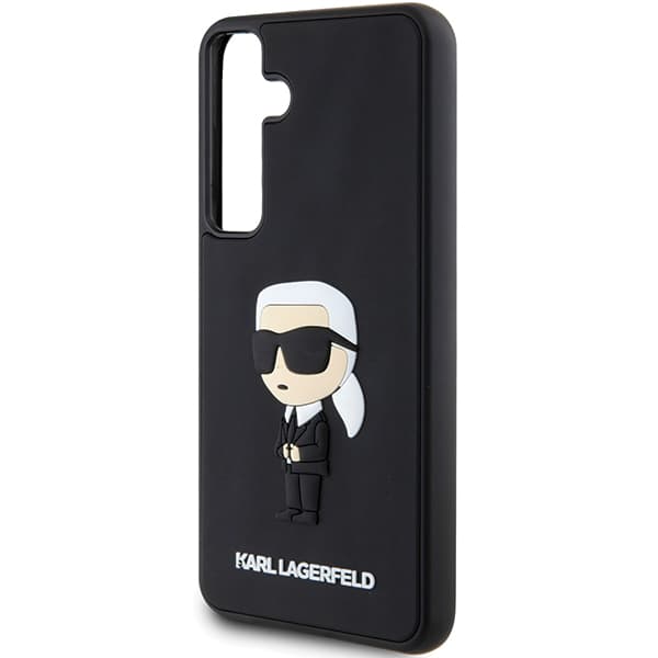 Karl Lagerfeld 3D Gummi Ikonik Etui til Galaxy S24, Sort