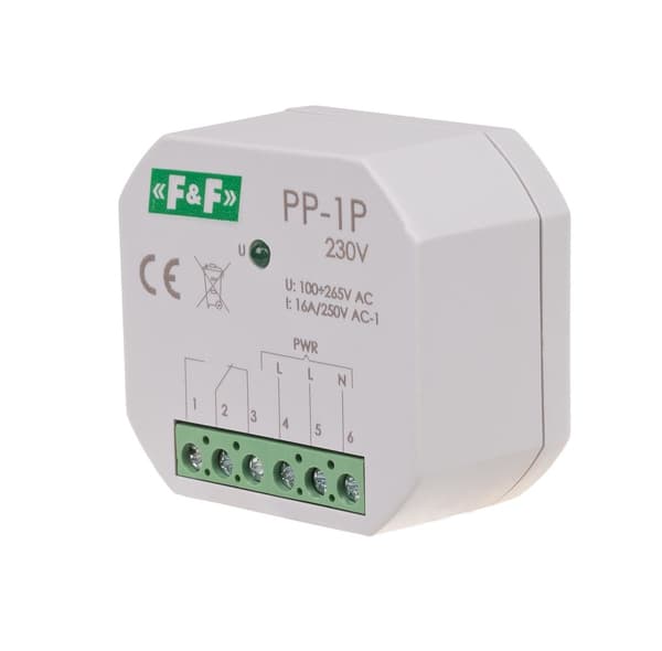Elektromagnetiskt relä, 1P 16A, infälld, U=230V PP-1P