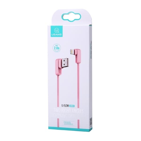 USAMS U-flow Lightning-kabel 1,2 m2A lyserød IPUSBCY03 (US-SJ165)