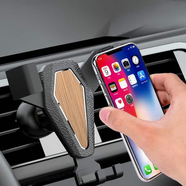 Gravity bilhållare för smartphone på luftventilen, silver