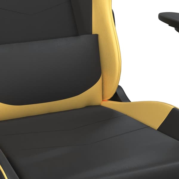 vidaXL massage-gamingstol, sort og guld, kunstlæder