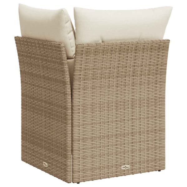 vidaXL Kulmasohvamoduuli tyynyillä, beige, polyrottinki