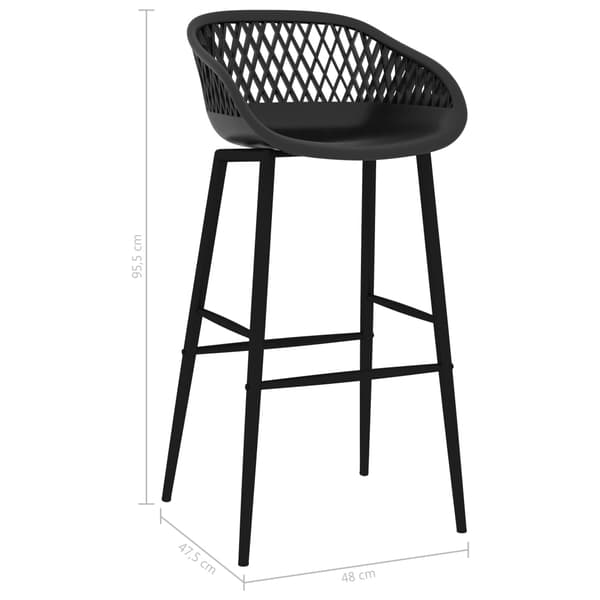 vidaXL Barstolar, set om 2, svart