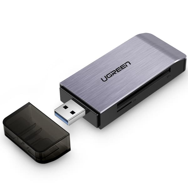 SD / micro SD / CF / MS hukommelseskortlæser USB 3.0 stik - grå