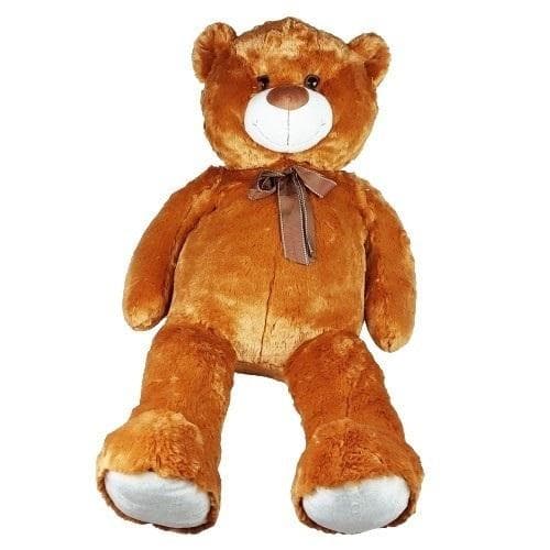 Bamse med sløjfe 100 cm brun