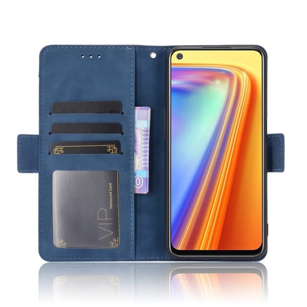 Realme 7 Flip-etui, Kortholder, Blå
