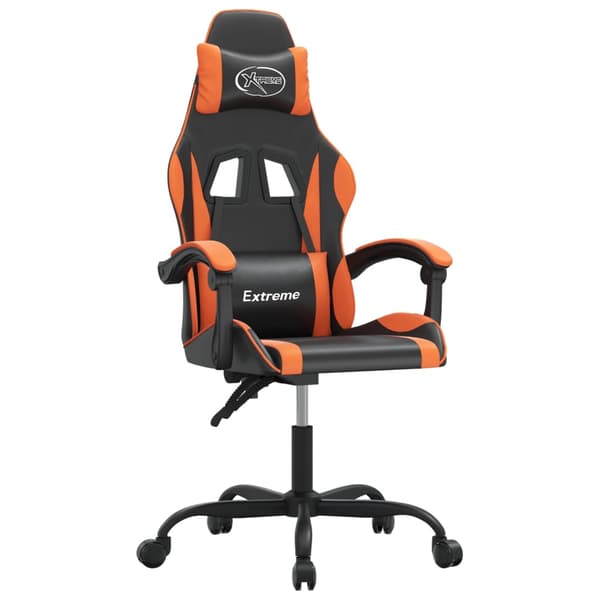 vidaXL gamingstol, sort og orange, kunstlæder