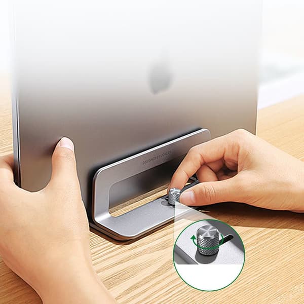 Vertikal stativholder til MacBook Laptop Tablet Aluminium Sølv