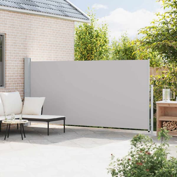 vidaXL Utfällbar sidomarkis för uteplats 180x500 cm grå