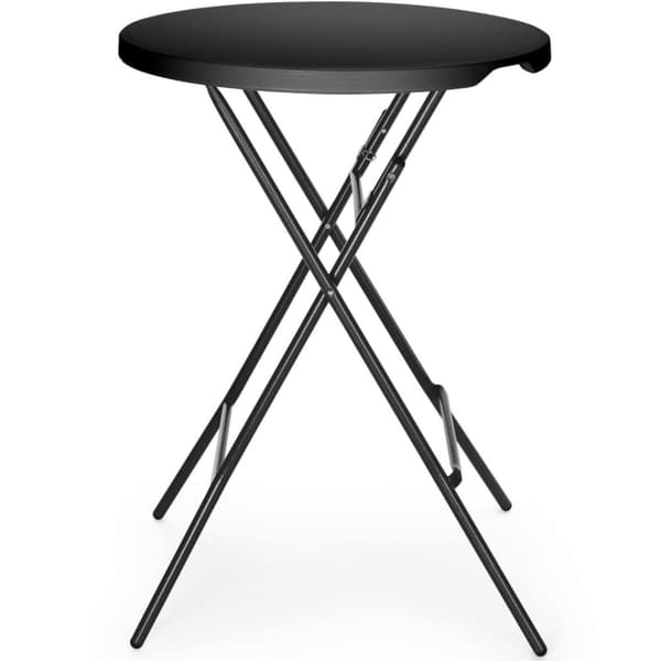 Sammenklappeligt barbord til catering, diameter 80x110 cm - sort