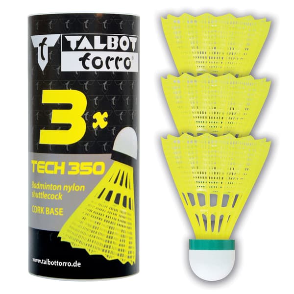 TALBOT TORRO Tech 350 Långsamma badmintonbollar 3 st - gula