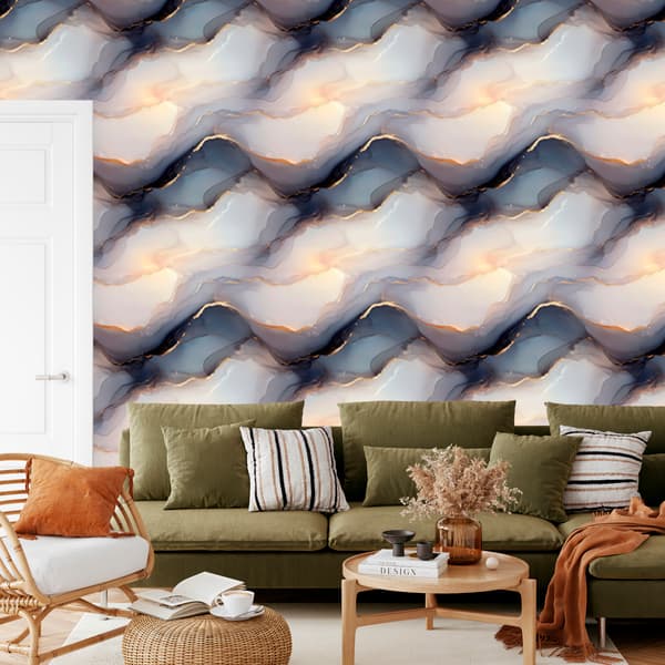Mustetapetti Vaaleanharmaa, harmaa ja kermanvärinen 50x1000 cm