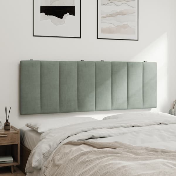 vidaXL Sängynpäädyn tyyny vaaleanharmaa 120 cm sametti