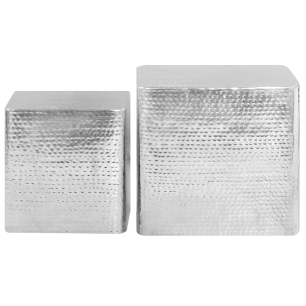 vidaXL Soffbord i aluminium, set om 2, silver