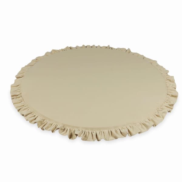 Legemåtte til børn 100 cm rund med flæser, beige