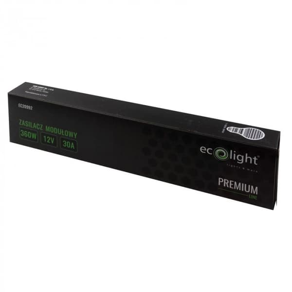 Modulär strömförsörjning för LED Slim PREMIUM 360W 12V 30A Ecolight-transformator