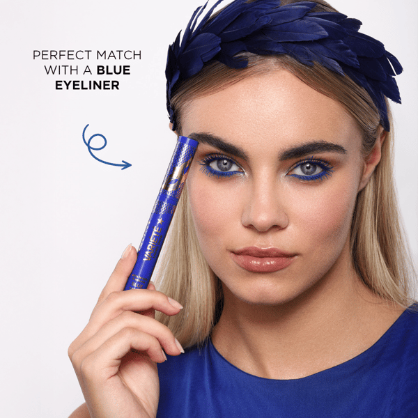 Förlängande och förtjockande mascara, blå