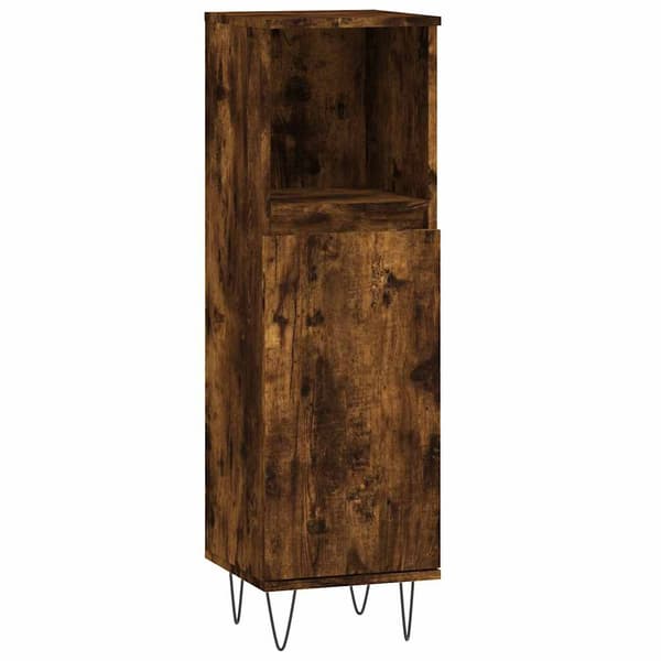 vidaXL badeværelsesskab røget eg 30x30x100 cm