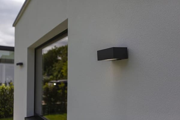 Gemini antracit E27 IP44 udendørs væglampe
